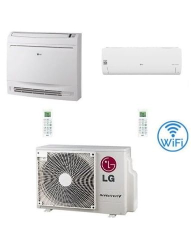 Climatizzatore Condizionatore LG Console più Libero Smart R32 Dual Split Standard Inverter 9000 + 12000 BTU con U.E. MU2R17 N...