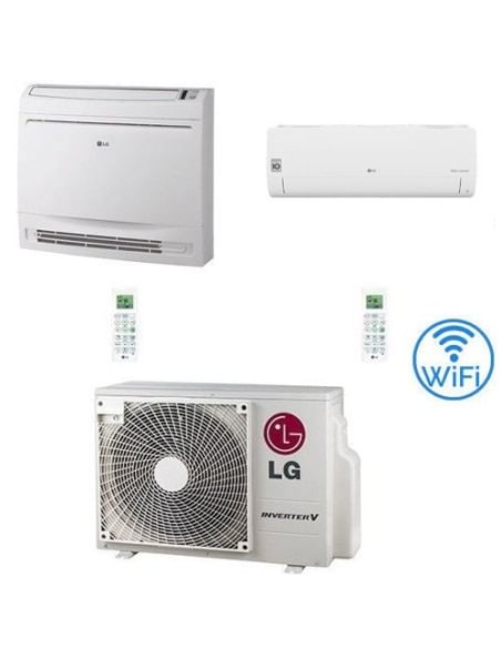 Climatizzatore Condizionatore LG Console più Libero Smart R32 Dual Split Standard Inverter 9000 + 12000 BTU con U.E. MU2R17 N...