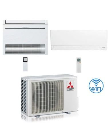 Climatizzatore Condizionatore Mitsubishi MSZ-AY Wifi + Console R32 Dual Split Inverter 9000 + 12000 BTU con U.E. MXZ-2F53VF C...