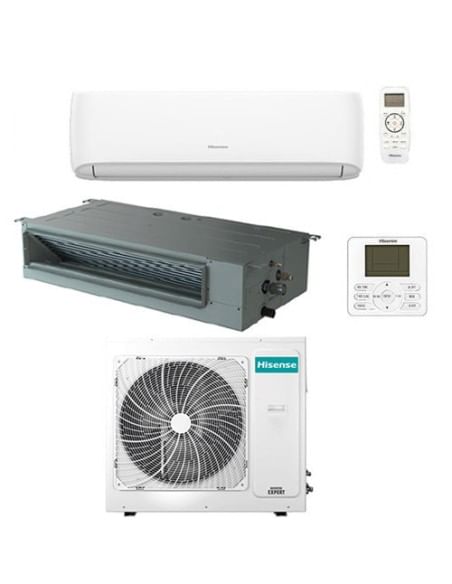 Climatizzatore Condizionatore Hisense Hi comfort WiFi + Canalizzabile R32 Dual Split Inverter 18000 + 18000 BTU con U.E. 5AMW...