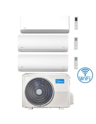 Climatizzatore Condizionatore Midea Breezeless-E + Xtreme WiFi R32 Trial Split 9000 + 9000 + 18000 BTU con U.E. M4OE-28HFN8-Q...
