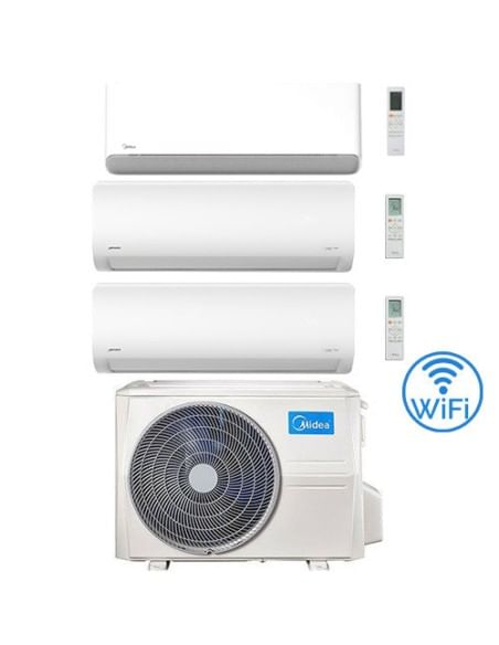 Climatizzatore Condizionatore Midea Breezeless-E + Xtreme WiFi R32 Trial Split 9000 + 9000 + 18000 BTU con U.E. M4OE-28HFN8-Q...