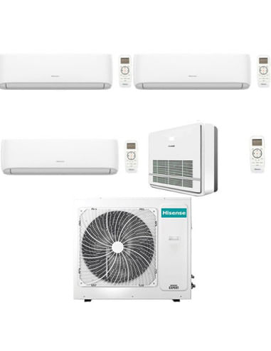 Climatizzatore Condizionatore Hisense Hi Comfort WiFi + Console R32 Quadri Split Inverter 9000 + 9000 + 9000 + 12000 BTU con ...