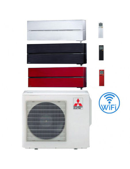 Climatizzatore Condizionatore Mitsubishi Kirigamine Style Wifi R32 Bianco Nero Rosso Trial Split Inverter 9000 + 12000 + 1200...