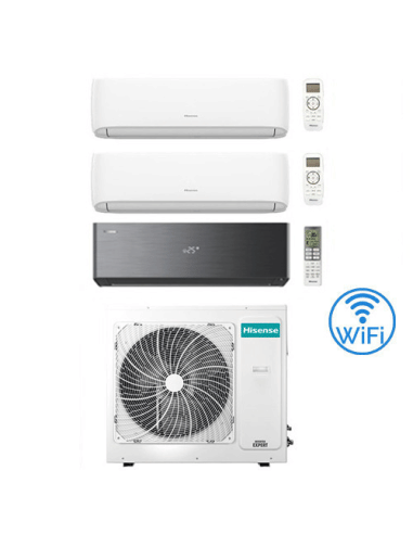 Climatizzatore Condizionatore Hisense Hi Comfort + Energy Pro X Black Wifi R32 Trial Split Inverter 9000 + 9000 + 12000 BTU c...