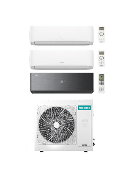 Climatizzatore Condizionatore Hisense Hi Comfort + Energy Pro X Black Wifi R32 Trial Split Inverter 7000 + 7000 + 12000 BTU c...
