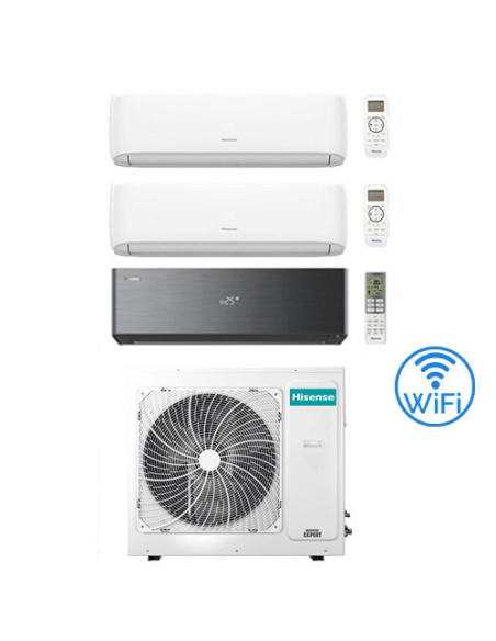 Climatizzatore Condizionatore Hisense Hi Comfort + Energy Pro X Black Wifi R32 Trial Split Inverter 7000 + 7000 + 12000 BTU c...