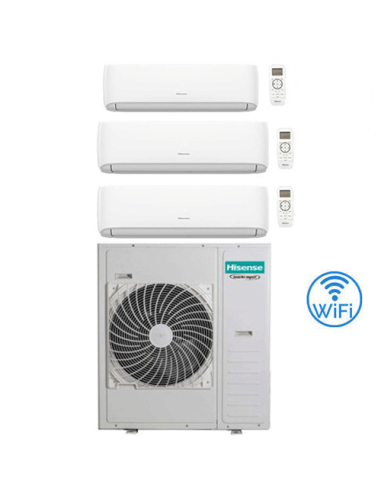 Climatizzatore Condizionatore Hisense Hi Comfort Wifi R32 Trial Split Inverter 9000 + 18000 + 18000 BTU con U.E. 5AMW125U4RTA...