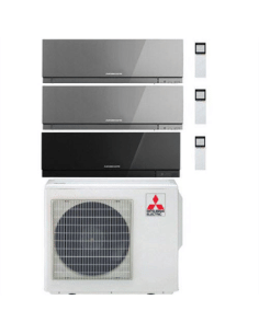 Climatizzatore Condizionatore Mitsubishi Kirigamine Zen Wifi Argento + Nero Trial Split Inverter 7000 + 7000 + 7000 BTU con U... 2