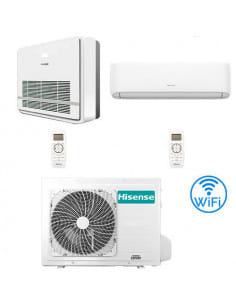 Climatizzatore Condizionatore Hisense R32 Dual Split Inverter Console + Hi Comfort Wifi 12000 + 18000 BTU con U.E. 3AMW62U4RJ...
