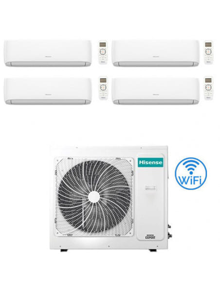 Climatizzatore Condizionatore Hisense Hi Comfort Wifi R32 Quadri Split Inverter 9000 + 9000 + 12000 + 12000 BTU con U.E. 5AMW...