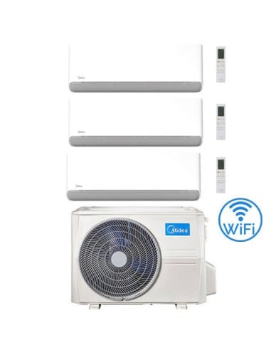 Climatizzatore Condizionatore Midea Breezeless-E Wifi R32 Trial Split 9000 + 9000 + 9000 BTU con U.E. M3OG-21HFN8-Q INVERTER ...