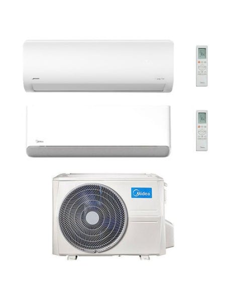Climatizzatore Condizionatore Midea Xtreme WiFi + Breezeless E R32 Dual Split 9000 + 18000 BTU con U.E. M2OE-18HFN8-Q INVERTE...
