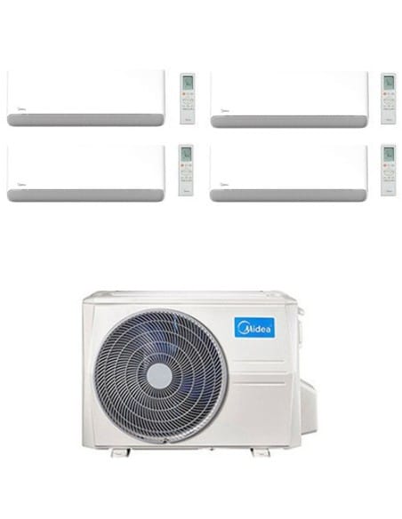 Climatizzatore Condizionatore Midea Breezeless-E Wifi R32 Quadri Split 9000 + 12000 + 12000 + 12000 BTU con U.E. M4O-36FN8-Q ...