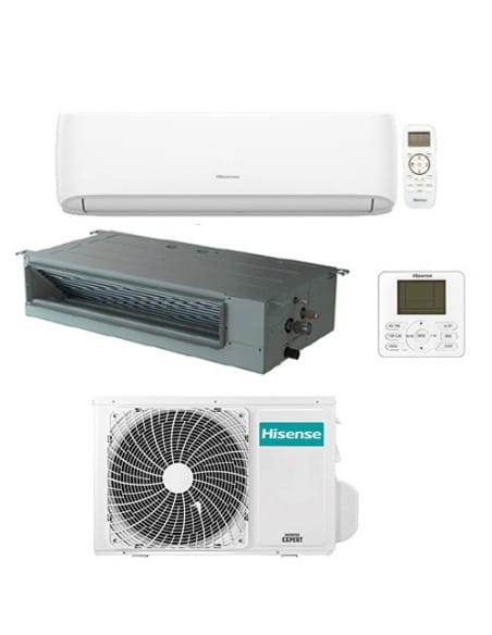 Climatizzatore Condizionatore Hisense Hi comfort più Canalizzato R32 Dual Split Inverter 12000 + 12000 BTU con U.E. 3AMW72U4R...