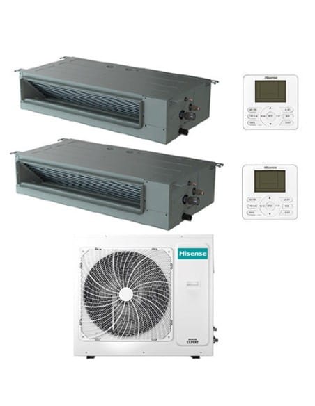 Climatizzatore Condizionatore Hisense Canalizzabile R32 Dual Split Inverter 12000 + 18000 BTU con U.E. 5AMW105U4RQC Classe A+...