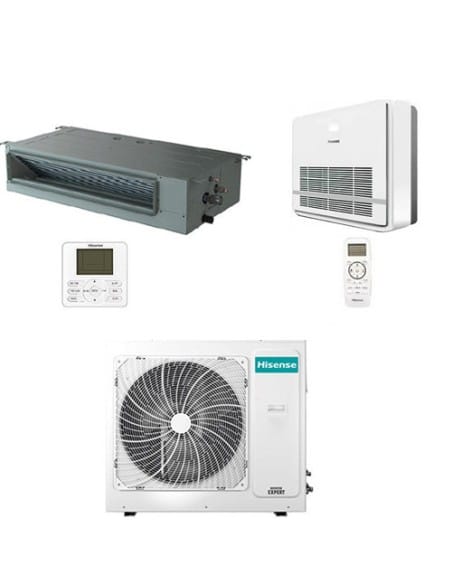 Climatizzatore Condizionatore Hisense Console + Canalizzabile R32 Dual Split Inverter 12000 + 18000 BTU con U.E. 3AMW72U4RJC ...