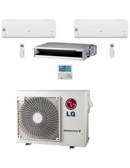 Climatizzatore Condizionatore LG Canalizzabile + Split R32 Trial Split Inverter 9000 + 9000 + 12000 BTU con U.E. MU3R21 NOVIT...
