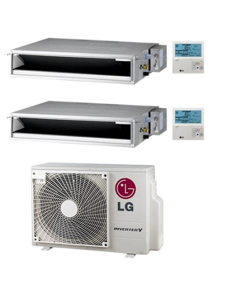 Climatizzatore Condizionatore LG Canalizzabile R32 Dual Split Inverter 9000 + 12000 BTU con U.E. MU4R25 NOVITÁ Classe A++/A+ ...