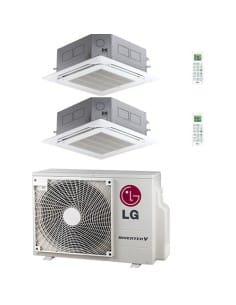 Climatizzatore Condizionatore LG Cassetta 4 vie R32 Dual Split Inverter 9000 + 9000 BTU con U.E. MU2R15 NOVITÁ Classe A+++/A+... 2