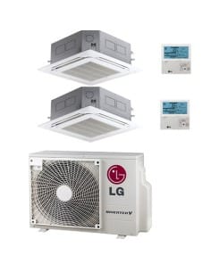 Climatizzatore Condizionatore LG Cassetta 4 vie R32 Dual Split Inverter 9000 + 12000 BTU con U.E. MU2R17 NOVITÁ Classe A+++/A... 2