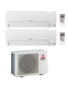 Climatizzatore Condizionatore Mitsubishi Linea Smart R32 MSZ-HR Dual Split Inverter 9000 + 12000 BTU con U.E. MXZ-2HA50VF Cla... 2