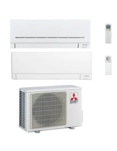 Climatizzatore Condizionatore Mitsubishi MSZ-AP + MSZ-AY Wifi R32 Dual Split Inverter 5000 + 12000 BTU con U.E. MXZ-2F42VF Cl... 2