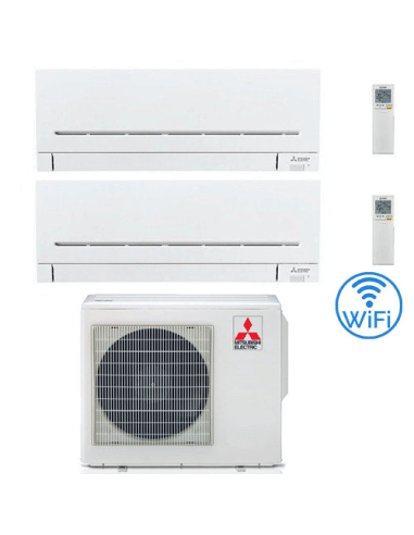 Climatizzatore Condizionatore Mitsubishi MSZ-AP Wifi R32 Dual Split Inverter 12000 + 12000 BTU con U.E. MXZ-3F54VF Classe A++...