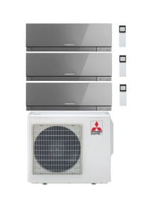 Climatizzatore Condizionatore Mitsubishi Kirigamine Zen Wifi Argento Trial Split Inverter 9000 + 9000 + 12000 BTU con U.E. MX... 2