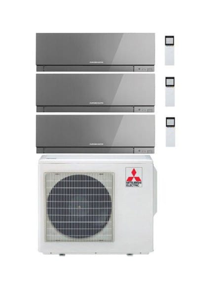 Climatizzatore Condizionatore Mitsubishi Kirigamine Zen Wifi Argento Trial Split Inverter 12000 + 12000 + 15000 BTU con U.E. ...