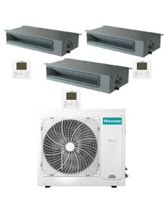 Climatizzatore Condizionatore Hisense Canalizzabile R32 Trial Split Inverter 9000 + 9000 + 18000 BTU con U.E. 4AMW105U4RAA NO... 2