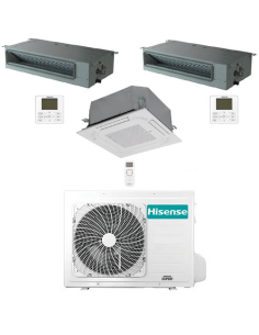 Climatizzatore Condizionatore Hisense Canalizzabile più Cassetta R32 Trial Split Inverter 9000 + 9000 + 9000 BTU con U.E. 3AM... 2