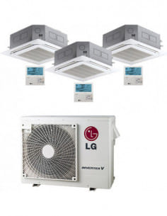 Climatizzatore Condizionatore LG Cassetta 4 vie R32 Trial Split Inverter 9000 + 9000 + 9000 BTU con U.E. MU4R27 NOVITÁ Classe...