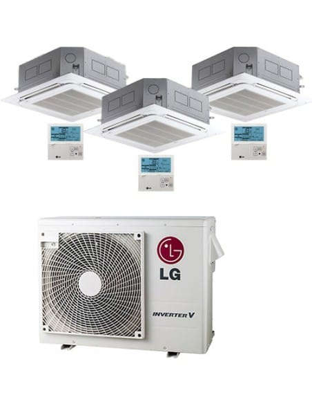 Climatizzatore Condizionatore LG Cassetta 4 vie R32 Trial Split Inverter 9000 + 9000 + 9000 BTU con U.E. MU3R19 NOVITÁ Classe...