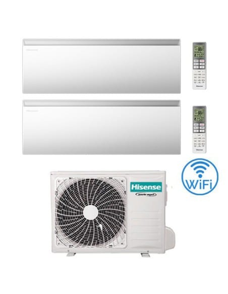 Climatizzatore Condizionatore Hisense Air Master Wifi R32 Dual Split Inverter 9000 + 9000 BTU con U.E. 2AMW42U4RGC Classe A++...