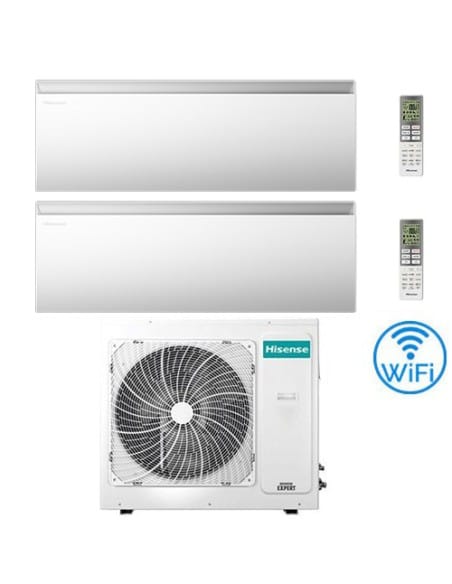 Climatizzatore Condizionatore Hisense Air Master Wifi R32 Dual Split Inverter 12000 + 12000 BTU con U.E. 3AMW62U4RJC Classe A...