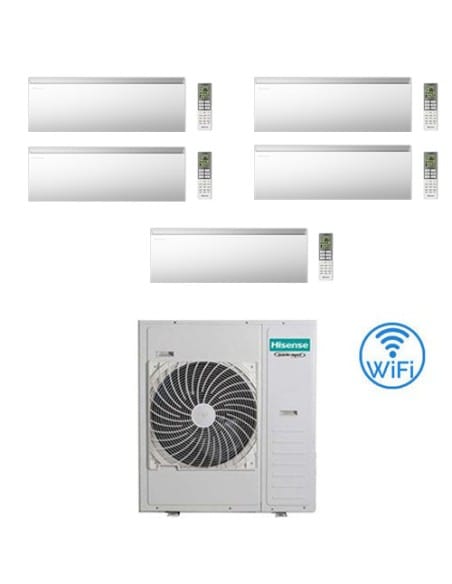 Climatizzatore Condizionatore Hisense Air Master Wifi R32 Penta Split Inverter 9000 + 9000 + 9000 + 9000 + 9000 BTU con U.E. ...