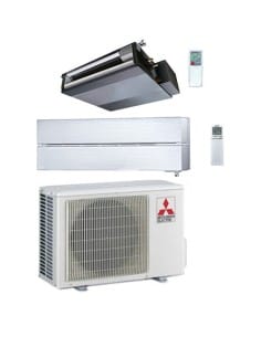 Climatizzatore Condizionatore Mitsubishi Kirigamine Style WiFi Bianca + Canalizzabile R32 SEZ-M Dual Split Inverter 12000 + 1...