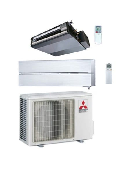 Climatizzatore Condizionatore Mitsubishi Kirigamine Style WiFi Bianca + Canalizzabile R32 SEZ-M Dual Split Inverter 12000 + 1...