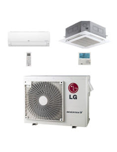 Climatizzatore Condizionatore LG Libero Smart + Cassetta 4 vie R32 Dual Split Inverter 9000 + 18000 BTU con U.E. MU4R27 NOVIT...