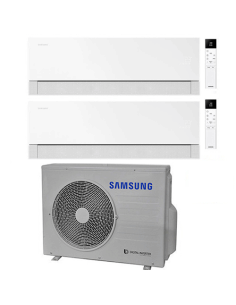 Climatizzatore Condizionatore Samsung WINDFREE PREMIÈRE Essential White Wifi Dual Split R32 Inverter 7000 + 18000 BTU con U.E... 2