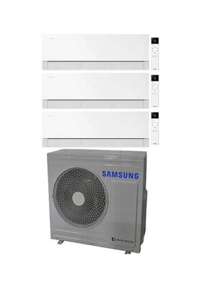 Climatizzatore Condizionatore Samsung WINDFREE PREMIÈRE Essential White Wifi Trial Split R32 Inverter 7000 + 7000 + 12000 BTU...
