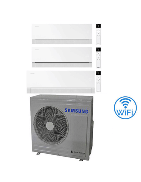 Climatizzatore Condizionatore Samsung WINDFREE PREMIÈRE Essential White Wifi Trial Split R32 Inverter 7000 + 12000 + 18000 BT...