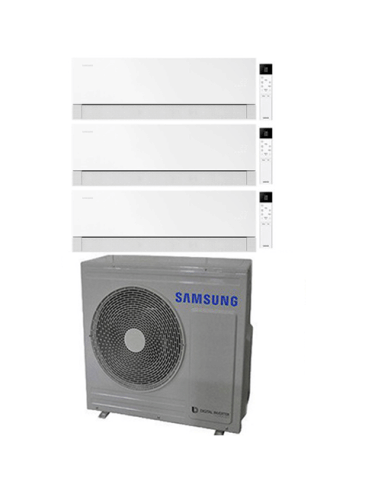 Climatizzatore Condizionatore Samsung WINDFREE PREMIÈRE Essential White Wifi Trial Split R32 Inverter 9000 + 9000 + 9000 BTU ...