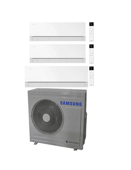 Climatizzatore Condizionatore Samsung WINDFREE PREMIÈRE Essential White Wifi Trial Split R32 Inverter 9000 + 9000 + 18000 BTU...