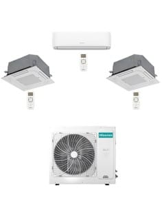 Climatizzatore Condizionatore Hisense Hi Comfort WiFi + Cassetta 4 vie R32 Trial Split Inverter 7000 + 9000 + 9000 BTU con U....