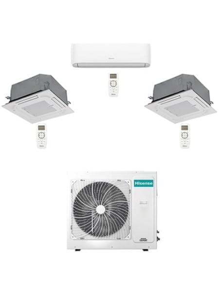 Climatizzatore Condizionatore Hisense Hi Comfort WiFi + Cassetta 4 vie R32 Trial Split Inverter 7000 + 9000 + 9000 BTU con U....