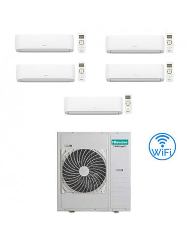 Climatizzatore Condizionatore Hisense Hi Comfort Wifi R32 Penta Split Inverter 7000 + 7000 + 9000 + 9000 + 9000 BTU con U.E. ...