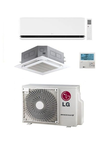 Climatizzatore Condizionatore LG Dualcool Deluxe WiFi + Cassetta 4 vie R32 Dual Split Dual Inverter 9000 + 18000 BTU con U.E....