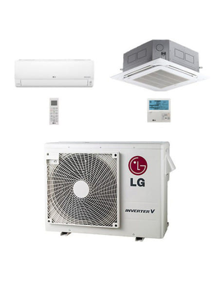 Climatizzatore Condizionatore LG Libero Smart WiFi + Cassetta 4 vie R32 Dual Split Inverter 9000 + 18000 BTU con U.E. MU4R25 ...